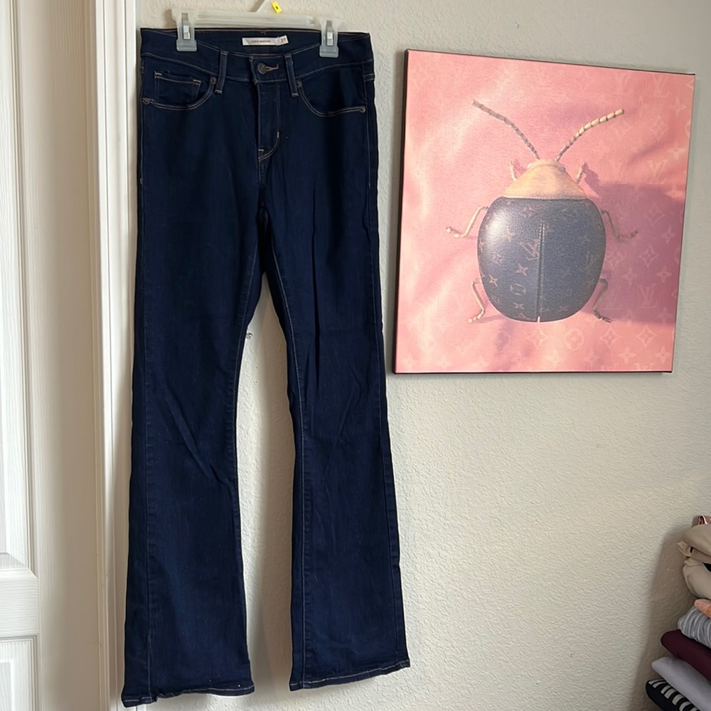 Levi’s Curvy Bootcut High Waist Ribcage Dark Wash Jeans- Size 27